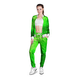 Олимпийка женская Яркий зеленый фон, цвет: 3D-белый — фото 2