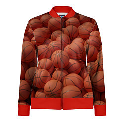 Олимпийка женская Узор с баскетбольными мячами, цвет: 3D-красный