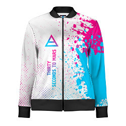 Олимпийка женская Thirty Seconds to Mars neon gradient style: по-вер, цвет: 3D-черный