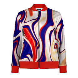 Олимпийка женская Абстракция бежевый с фиолетовым, цвет: 3D-красный