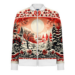 Олимпийка женская Новогодние орнаменты, цвет: 3D-белый