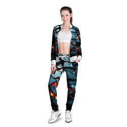 Олимпийка женская Камни в лаве, цвет: 3D-белый — фото 2