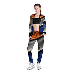 Олимпийка женская Разноцветные полоски, цвет: 3D-черный — фото 2