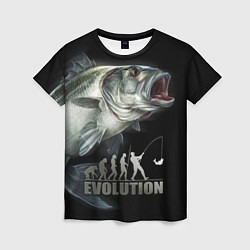 Женская футболка Эволюция рыбалки