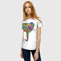 Футболка женская Радужный слон, цвет: 3D-принт — фото 2