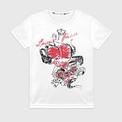 Футболка женская Рок сердца 6, цвет: 3D-принт