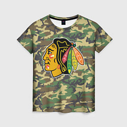 Футболка женская Blackhawks Camouflage, цвет: 3D-принт