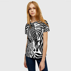 Футболка женская Полосатая зебра, цвет: 3D-принт — фото 2