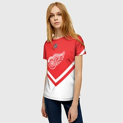 Футболка женская NHL: Detroit Red Wings, цвет: 3D-принт — фото 2