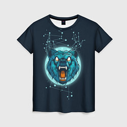 Футболка женская Космический медведь, цвет: 3D-принт