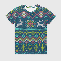 Футболка женская Вязаный узор 6, цвет: 3D-принт