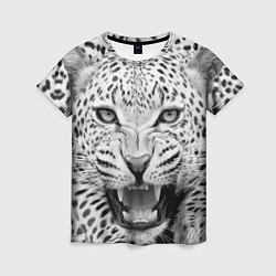 Футболка женская Белый леопард, цвет: 3D-принт