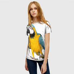 Футболка женская Попугай ара, цвет: 3D-принт — фото 2