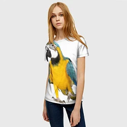 Футболка женская Попугай ара, цвет: 3D-принт — фото 2