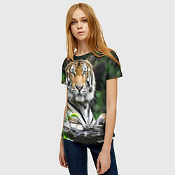 Футболка женская Тигр в джунглях, цвет: 3D-принт — фото 2