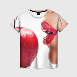 Женская футболка Яблоко и губы