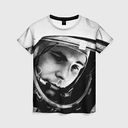 Футболка женская Гагарин космонавт, цвет: 3D-принт