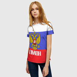 Футболка женская ОМОН, флаг и герб России, цвет: 3D-принт — фото 2