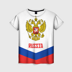 Футболка женская Russia Hockey Team цвета 3D-принт — фото 1