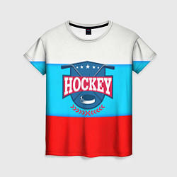 Футболка женская Hockey Russia, цвет: 3D-принт