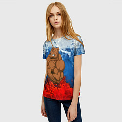 Футболка женская Русский медведь, цвет: 3D-принт — фото 2