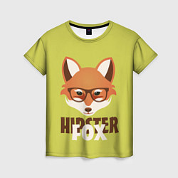 Футболка женская Hipster Fox, цвет: 3D-принт