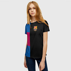 Футболка женская Barcelona FC: Black style, цвет: 3D-принт — фото 2