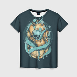 Женская футболка Осьминог в акваланге
