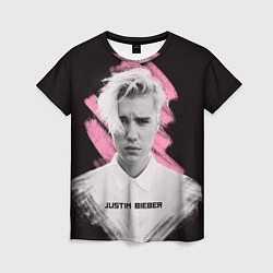 Футболка женская Justin Bieber: Pink Splash, цвет: 3D-принт