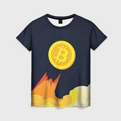Женская футболка Bitcoin Up