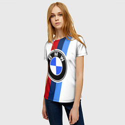 Футболка женская BMW M: White Sport, цвет: 3D-принт — фото 2