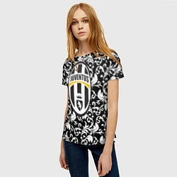 Футболка женская FC Juventus: Floral Logo, цвет: 3D-принт — фото 2