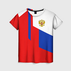 Футболка женская Russia: Geometry Tricolor, цвет: 3D-принт