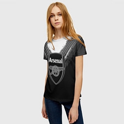 Футболка женская FC Arsenal: Black Style, цвет: 3D-принт — фото 2