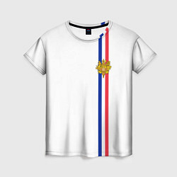 Футболка женская Франция: лента с гербом, цвет: 3D-принт