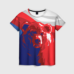 Футболка женская Российский медведь, цвет: 3D-принт