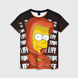 Футболка женская Bart: Thug Life, цвет: 3D-принт