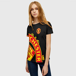 Футболка женская FC Man United: Black Exclusive, цвет: 3D-принт — фото 2