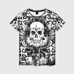 Футболка женская Grunge Skull, цвет: 3D-принт