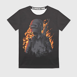Футболка женская PUBG: Flame Soldier, цвет: 3D-принт