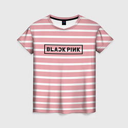 Женская футболка Black Pink: Striped Geometry