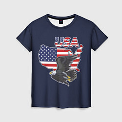 Футболка женская USA - flag and eagle, цвет: 3D-принт