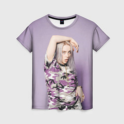 Футболка женская Billie Eilish: Violet Camo, цвет: 3D-принт