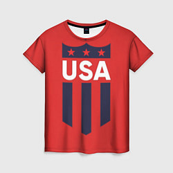 Футболка женская USA, цвет: 3D-принт