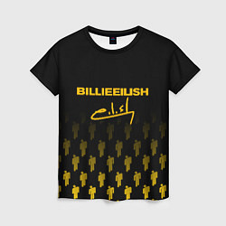 Футболка женская Billie Eilish: Yellow & Black Autograph, цвет: 3D-принт