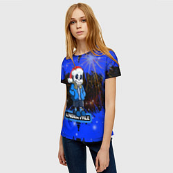 Футболка женская НОВОГОДНИЙ UNDERTALE, цвет: 3D-принт — фото 2