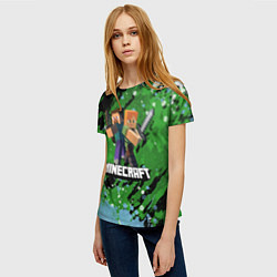 Футболка женская Minecraft Майнкрафт, цвет: 3D-принт — фото 2