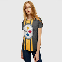 Футболка женская Pittsburgh Steelers, цвет: 3D-принт — фото 2