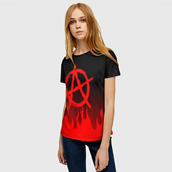 Футболка женская АНАРХИЯ, цвет: 3D-принт — фото 2