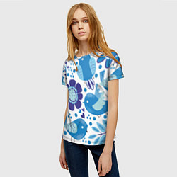 Футболка женская Воробушки, цвет: 3D-принт — фото 2